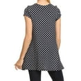 thumbnail image 3 of Women's Casual Polka Dot Short Sleeve Round Neck Tunic Tops with Side Pockets, 3 of 6