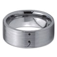 thumbnail image 2 of Tungsten Semicolon Punctuation Mark Symbol Band Ring 8mm Men Women Comfort Fit Gray Flat Cut Brushed Polished, 2 of 4