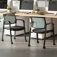 thumbnail image 2 of Costway Conference Chairs Set of 2 Stackable Office Guest Mesh Chair Waiting Room Wheels, 2 of 8