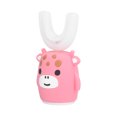 thumbnail image 2 of Cepillo de dientes eléctrico en forma de U, cepillo de dientes de boca entera para niños ultrasónico automático, rosa, 2 of 9