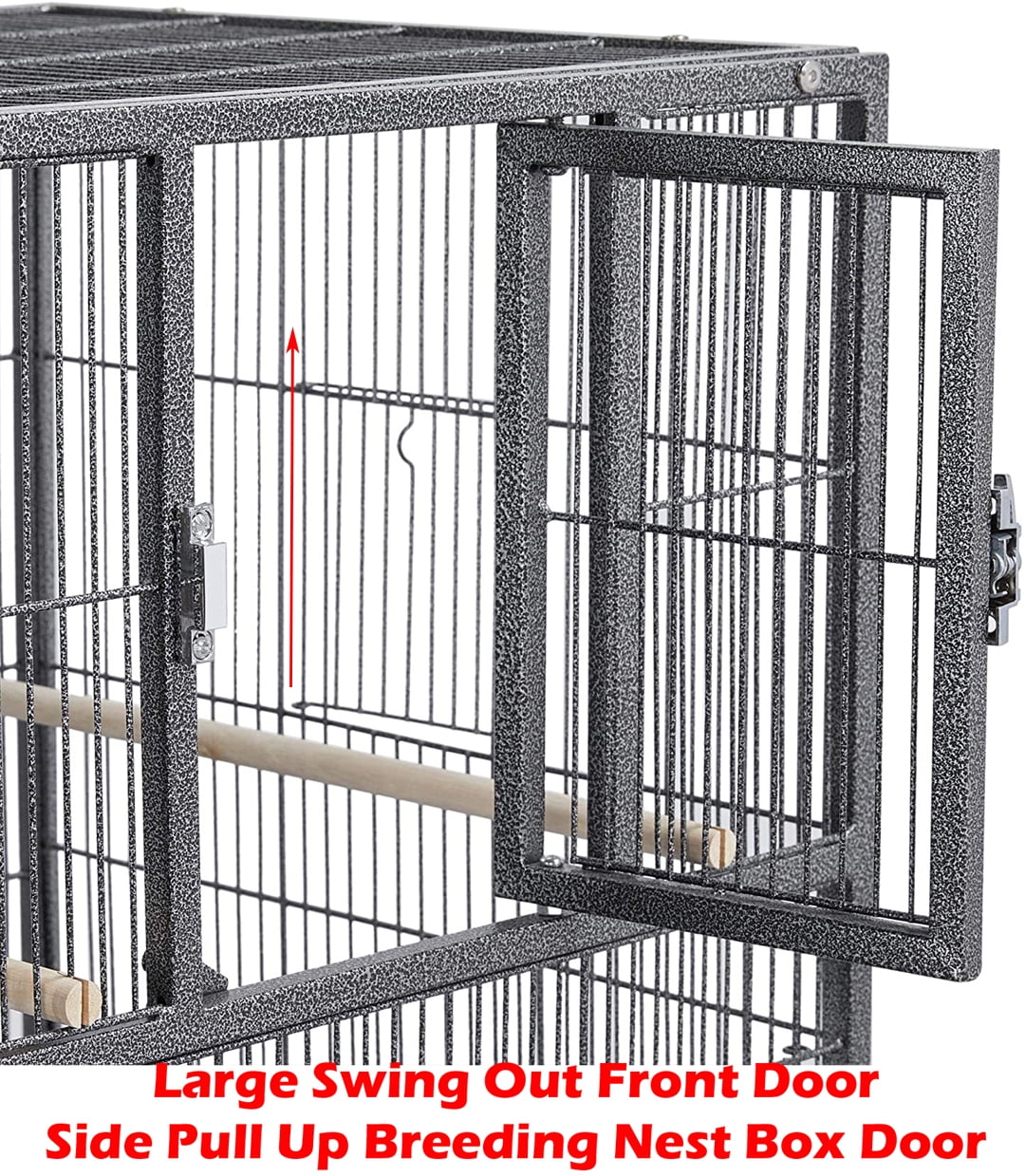 Single Stackable Sturdy Wrought Center Divider Breeder Birds Parrots Breeding Cage With Side Nesting Box Doors