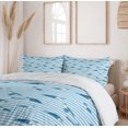 thumbnail image 6 of Ambesonne Striped Duvet Cover Sets, Turtle Blue Aquatic, 2-Queen, Blue Navy, 6 of 7