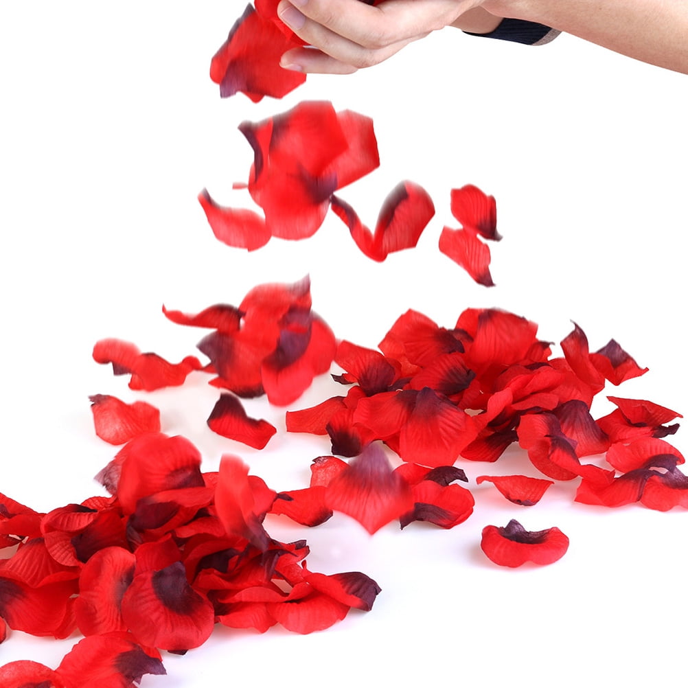 OULII 2400 Pieces Red Artificial Rose Petals for Wedding Party Reception and Home Decoration
