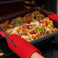 thumbnail image 5 of Non-Stick Kitchen Oven Baking Pans-Deluxe & Stylish Nonstick Gray Coating Inside Outside, Commercial Grade Restaurant Quality Metal Bakeware with Red Silicone Handles, 5 of 5