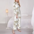 thumbnail image 3 of Haiem Vintage Stylized White Color Pattern Women’s Long-sleeve Sleepwear,Sleepwear Set,2-piece Loungewear Set,Soft PJs Comfy Nightwear with Pockets-Medium, 3 of 7