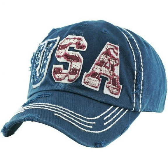 Womens Hat USA Flag Patriotic July 4 Distressed Womens Dad America Baseball Cap