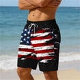 thumbnail image 4 of SOOMLON 4th of July Men's Swim Trunks Independence Day Beach Shorts Pockets Quick Dry Swim Shorts Drawstring Beach Shorts, 4 of 6