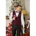 thumbnail image 5 of COOFANDY Men's V-Neck Sleeveless Business Suit Vests Slim Fit Wedding Waistcoat Christmas Vest, 5 of 7