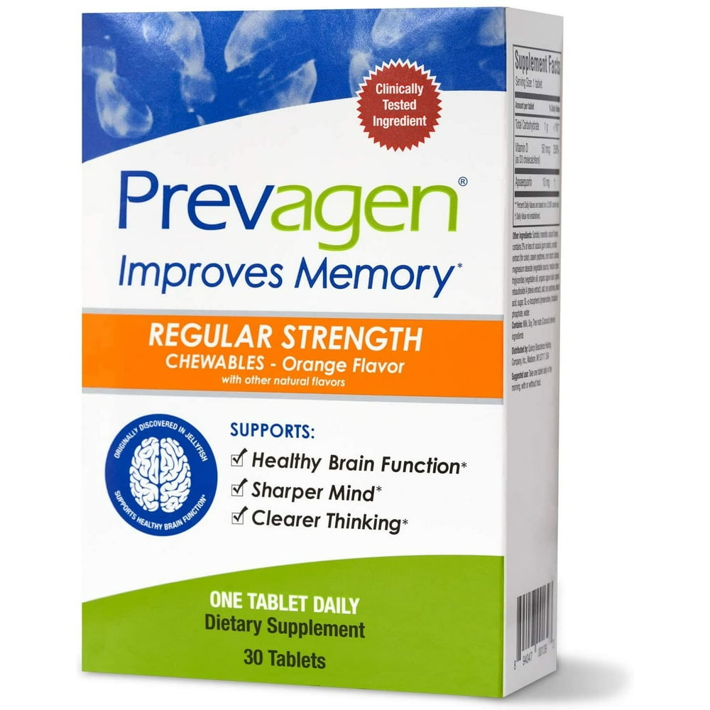 PREVAGEN Regular Strength 10mg, Orange chewable, 30 Tablets Walmart