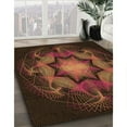 thumbnail image 3 of Ahgly Company Machine Washable Indoor Round Transitional Chocolate Brown Area Rugs, 8' Round, 3 of 7