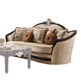 thumbnail image 3 of ACME Ernestine Sofa (with 7 Pillows) in Tan Fabric & Black, 3 of 6