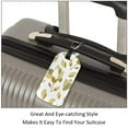 thumbnail image 3 of Square 2Pack PU Leather White Floral Flowers Cruise Luggage Tag with Privacy Cover and Name ID Tag for Travel Handbags Backpacks Luggage Tags, 3 of 6