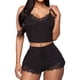 thumbnail image 1 of Gibobby Pijamas para mujer Pijama corto informal cómodo con cuello en V para mujer, camisola de encaje, Top ajustado sin mangas, pijama corto(Negro,XL), 1 of 5