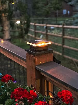TOYIEW Pack Solar Post Lights, Outdoor Fence Post Cap Light Solar Powered  Caps for Deck, Patio, Garden Decor, Warm White High Brightness SMD LED  Lighting, Lamp Fits for 4x4 or 6x6