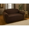 Canyon, Stretch Leather New Innovative Fabric Slipcover, Loveseat, Brown