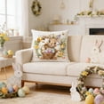thumbnail image 1 of Dvkptbk Easter Rabbits Bedding Throw Pillows with Insert for Couch Sofa Bed Watercolor Flowers Eggs Cute Bunny easter decorations, 1 of 6