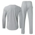 thumbnail image 5 of Kayannuo Sweat Pants for Men Spring Christmas Men's Solid Color Suit Round Neck Long Sleeve T-Shirt Trousers Tight Two Piece Set Gray, 5 of 5