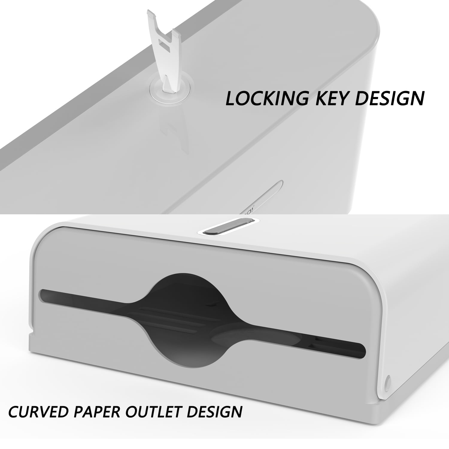 Interhasa Wall-Mounted Paper Towel Dispenser for Multi-Fold Tissues,Home & Commercial Use, White