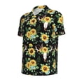 thumbnail image 2 of Rocae Sunflower Skull Boho for Men's Short Sleeve Polo Shirt, Quick Drying Performance Moisture Wicking Sports Men's Golf Shirt Medium, 2 of 9