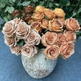 thumbnail image 3 of 9 rosas medianas para decoración de jardín, bodas, salas de estar interiores, flores de simulación, accesorios de fotografía, flores falsas, 3 of 6