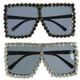 thumbnail image 1 of GOOHOCHY 2 gafas de sol cuadradas para mujer, gafas de sol decorativas, gafas de sol de fiesta, 1 of 7