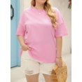 thumbnail image 4 of Women's Plus Size T Shirts Oversized Tees Summer Half Sleeve Crew Neck Tunic Tops, 4 of 4