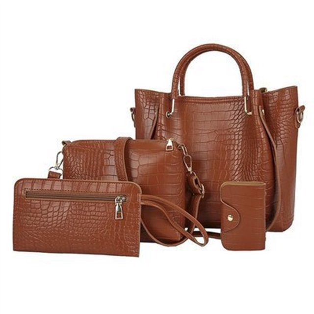 Fiudx Ofertas del día Bolso y bolso para mujer, conjunto de 4 bolsos, bolso de mano con borla, bolso de hombro con asa