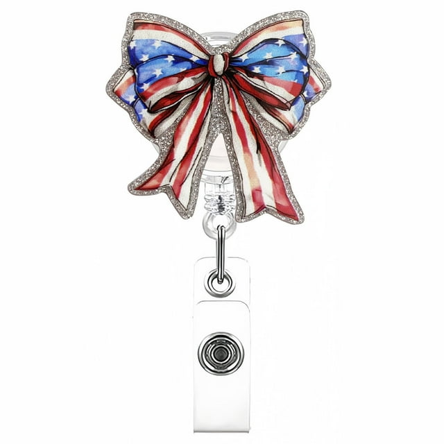 Bobine de Badge Rétractable Pailleté Accessoire à Languette Porte-Badge Acrylique Réutilisable Porte-Cartes d'Identité avec Clip pour Travail École Événements Fêtes et Plus Cheminée Guirlande de Noël avec Guirlande de Neige