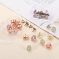 thumbnail image 4 of 20Pack Rhinestone Push Pins, 14mmx14mm Shiny Diamond Decorative Thumb Tacks Upholstery Tacks for Cork Board Bulletin Board Wall Hangings, Purple/Gold, 4 of 7