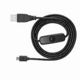 thumbnail image 1 of Power Cable, with On / Off Switch, 1M Length Cable Compatible with USB A / M and Micro USB 5P / M Interface for Modules in Black, 1 of 7