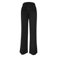thumbnail image 4 of Delayuji Womens Straight Leg Pants High Waist Wide Leg Pants Button Down Pants With Pockets Yoga Pants, 4 of 4