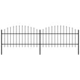 thumbnail image 5 of vidaXL Garden Fence Patio Privacy Screen Fence Wall with Spear Top Steel Black, 5 of 87