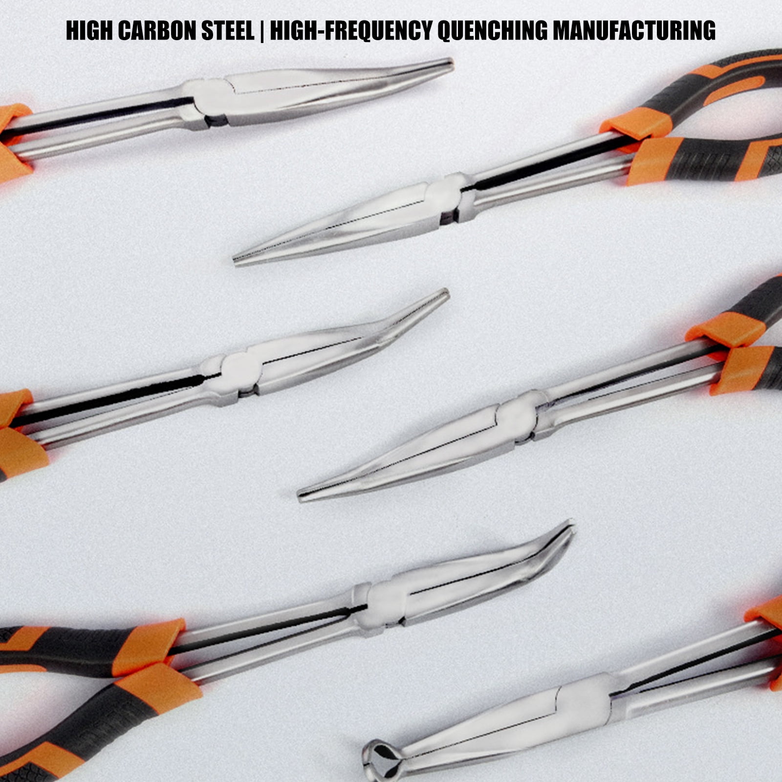 Professional Steel Pliers for Automotive Maintenance Featuring Long Nose Needle and Round Nose Option