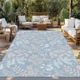 thumbnail image 2 of Gray Blue Dandelion Outdoor Rug for Patio/Deck/Porch, Non-Slip Large Area Rug 6 x 9 Ft, Spring Flowers Modern Minimalist Indoor Outdoor Rugs Washable Area Rugs, Reversible Camping Rug Carpet Runner, 2 of 8