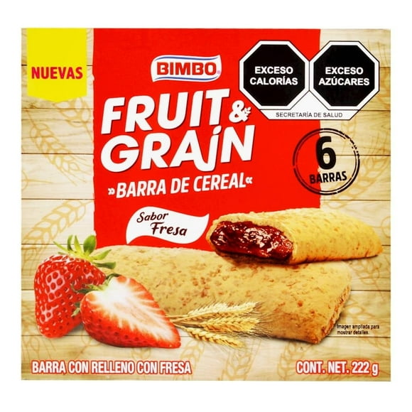 Barra de cereal Bimbo fruit & grain sabor fresa 222 g