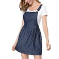 thumbnail image 4 of INSPIRE CHIC Robe Salopette Mini Mignonne pour Femme à Bretelles d'Épaule Ajustables L Bleu Foncé à Pois, 4 of 8
