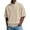 08# Khaki, variant on Qwertyu Short Sleeve Golf Shirts for Men Waffle Knit Oversized Quarter Zip Stand Collar T Shirt Casual Solid Big and Tall Tee Tops Mint Green M