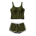thumbnail image 4 of Xdegoge Ensemble Deux Pièces Débardeur et Short pour Femmes Col Rond Sans Manches Extensible Respirant Vêtements de Sport Course Yoga Gym Tenues d'Été, 4 of 6