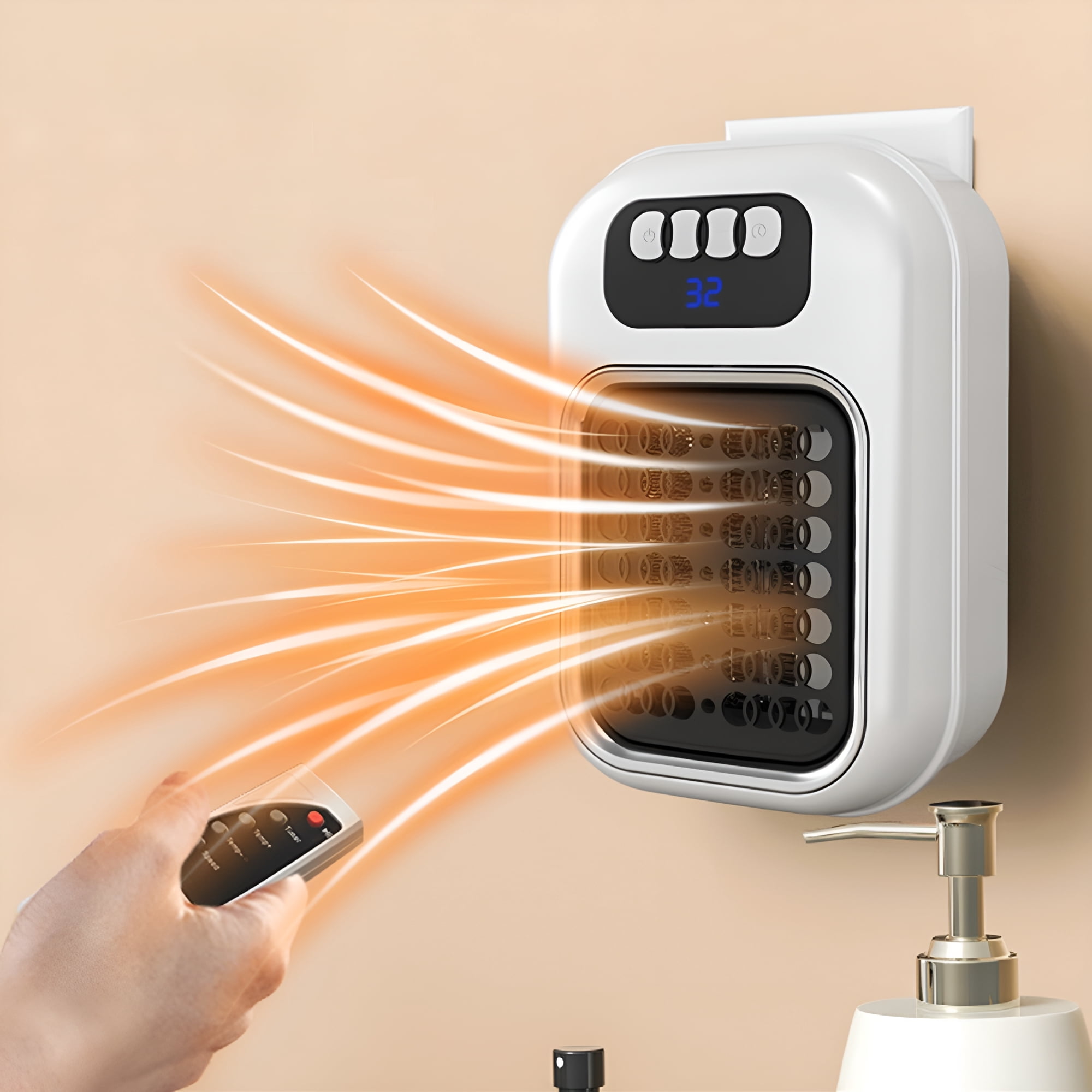 HIBIBUD Battery Operated Heater Space Heaters for Indoor Use Wall Space Heater Personal Heater Versatile Adjustable Wall Mounted Heater Mini Heater for Room Home