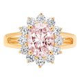thumbnail image 7 of Halo Engagement Ring for Women - 2.72ct Simulated Pink Diamond in 14K Yellow Gold Promise Ring, 7 of 7