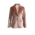 thumbnail image 5 of ClodeEU Women's Vintage Office Button Front Velvet Blazer, Notched Lapel Business Suit Jacket Pink,Womens Plus XXXL, 5 of 6