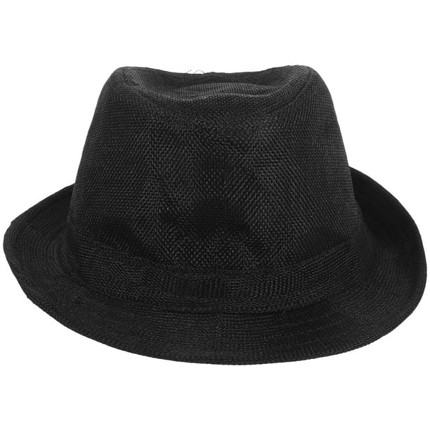 Niños Fedora Hats Gentleman Kids Baile Rendimiento Sombrero para la circunferencia de la cabeza de 58 cm (Negro)