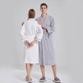 thumbnail image 2 of NOLDARES Mens Robe Cotton Terry Cloth Bathrobe Soft Towel Bath Robe(Grey,M), 2 of 7
