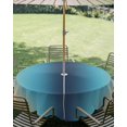 thumbnail image 2 of Khaki Dark Blue Ombre Outdoor Tablecloth with Umbrella Hole, Modern Abstract Art Gradient Spillproof Waterproof Outdoor Table Cover, Patio Tablecloths for Party/Garden/Picnic, Round 60 inch, 2 of 9