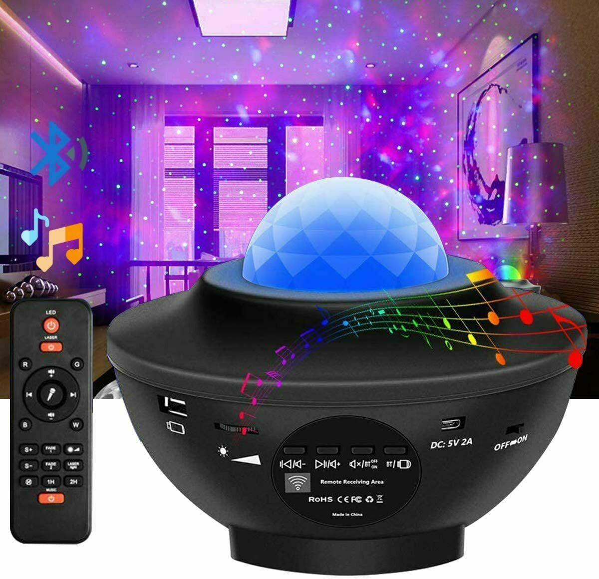 LED Starry Projector Night Light Sky Galaxy Ocean Star Lamp Remote Control D2M5 
