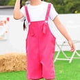 thumbnail image 7 of CPNG Girls Solid Color Short Overalls Sleeveless Suspender Romper Cute Short Jumpsuit with Adjustable Strap(Pink,3-4 Years), 7 of 7