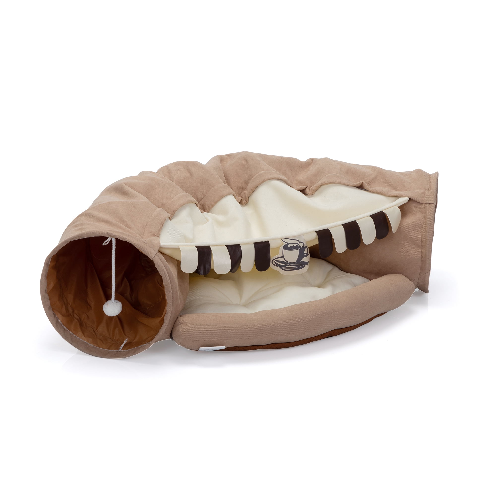 Pefilos 49 Inch Large Cat Tunnel Bed for Indoor, Cat Tube with Collapsible Washable Cat Bed, Cat Toys for Small Medium Kitty City, Brown Pefilos 49 Inch Large Cat Tunnel Bed for Indoor, Cat Tube with Collapsible Washable Cat Bed, Cat Toys for Small Medium Kitty City, Brown