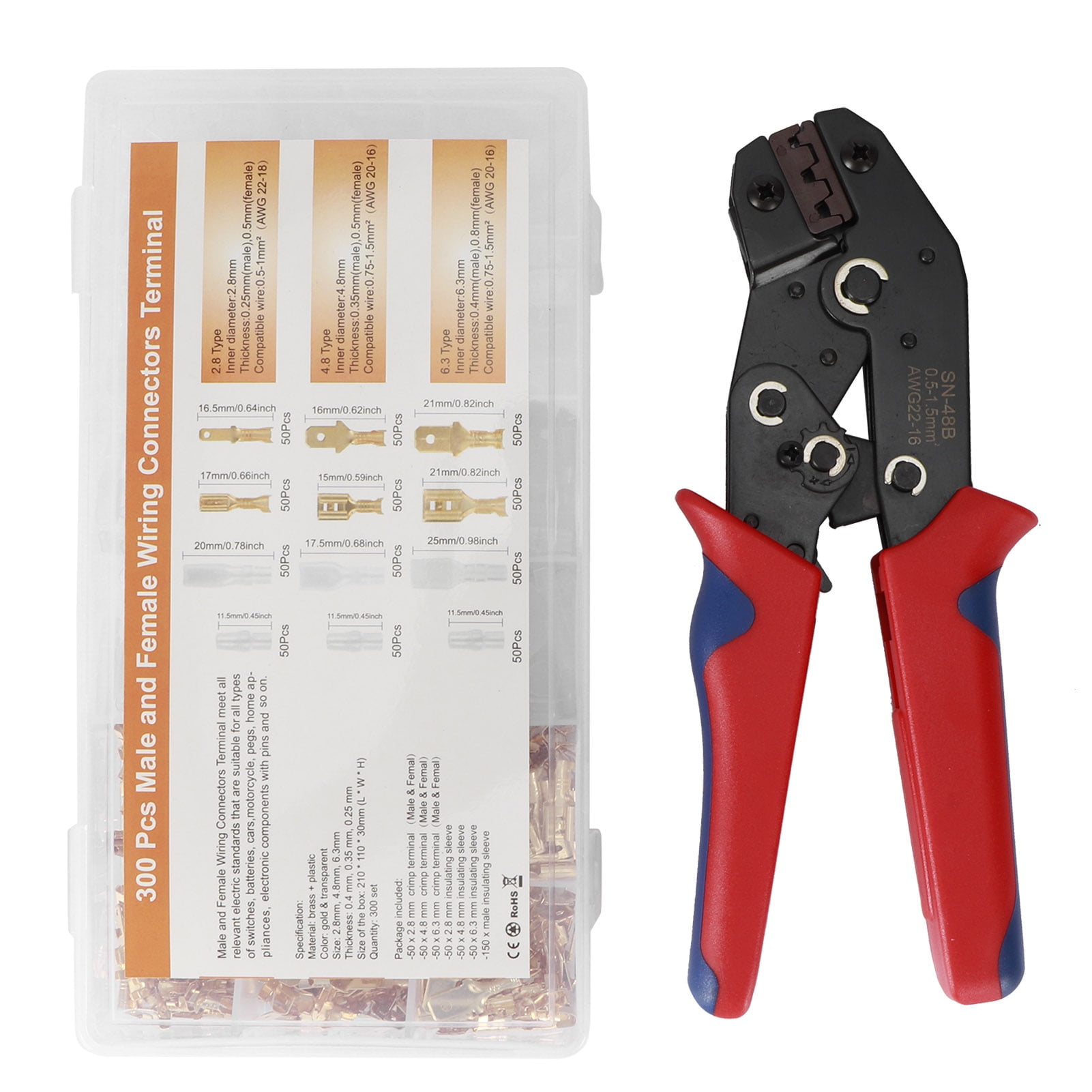 DROF Crimping Pliers 16-4 AWG Ratcheting Mechanical Crimper Tool terminals etc 