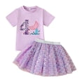 thumbnail image 5 of Kiijoy Toddler Girls Birthday Outfits Short Sleeve Tee with Scale Print Skirt, Sizes 3-4, 5 of 5