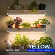 Barrina 8-Pack T5 Grow Lights Full Spectrum 2FT 80W (8 x 10W, 500W Equivalent) LED Grow Light Strip for Greenhouse Plant Grow Shelf Plug and Play Easy Installation Yellow